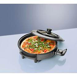 Casserole à pizza électrique spéciale, couvercle en verre, diamètre 36 cm, 1500, Noir, Clatronic, PP 3402