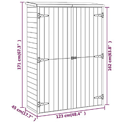 vidaXL Abri à outils de jardin 123x45x171 cm Bois de pin imprégné pas cher