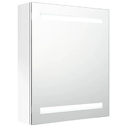 vidaXL Armoire de salle de bain à miroir LED blanc brillant 50x14x60cm