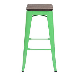 Acheter Mendler 4x Tabouret de bar HWC-A73, avec siège en bois, métal, style industriel ~ vert