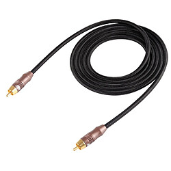 Avis Wewoo Câble coaxial audio tressé audio en coton plaqué or EMK 8 mm RCA mâle à 6 mm RCA pour mélangeur amplificateur à haut-parleurlongueur 2 m noir