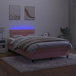 Acheter Maison Chic Lit adulte- Lit + matelas,Sommier à lattes de lit avec matelas et LED Rose 120x200cm -GKD39014