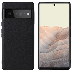 Coque en TPU + PU léger, texture croisée/noir pour votre Google Pixel 6