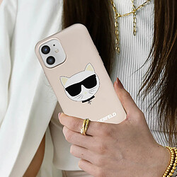 Avis Coque iPhone 12 Mini Design Choupette IKONIK Soft-touch Karl Lagerfeld Rose