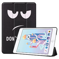 Etui en PU support triple motif imprimé ne me touche pas pour votre Apple iPad mini (2019)