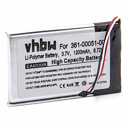 vhbw Li-Ion batterie 1200mAh (3.7V) pour système de navigation GPS comme Garmin 361-00051-00, 361-00051-01, 361-00051-02