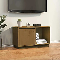 Maison Chic Meuble TV scandinave - Banc TV pour salon Marron miel 74x35x44 cm Bois de pin massif -MN16465