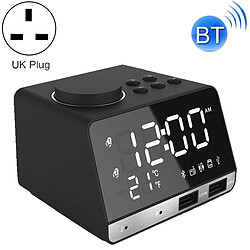 Wewoo K11 Bluetooth réveil haut-parleur Creative Digital Music Clock Display Radio avec double interface USB, support U disque / carte TF / FM / AUX, UK Plug (noir)