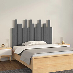 vidaXL Tête de lit murale Gris 108x3x80 cm Bois massif de pin