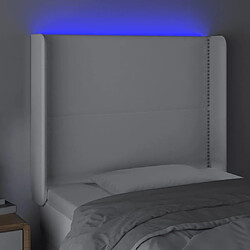 Acheter Maison Chic Tête de lit scandinave à LED,meuble de chambre Blanc 103x16x118/128 cm Similicuir -MN17606