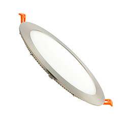 Ledkia Dalle LED 18W Ronde Extra-Plate Coupe Ø 205 mm Argentée Blanc froid 5000K