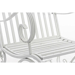 Acheter Decoshop26 Chaise fauteuil à bascule rocking chair pour jardin en fer blanc MDJ10105