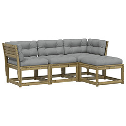 Maison Chic Salon de jardin 4 pcs avec coussins | Ensemble de Table et chaises | Mobilier d'Extérieur bois de pin imprégné -GKD44185