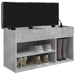 Decoshop26 Banc de rangement à chaussures gris béton 82 x 32 x 45,5 cm bois d'ingénierie gris DEC024905