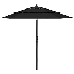 Maison Chic Parasol Jardin | Parasol à 3 niveaux avec mat en aluminium Noir 2,5 m - GKD37685