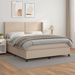 Maison Chic Structures de lit + matelas,Lit à sommier tapissier avec matelas Cappuccino 160x200 cm -MN43089