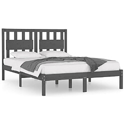 vidaXL Cadre de lit sans matelas gris bois massif 120x200 cm