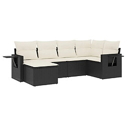 Maison Chic Salon de jardin 6 pcs avec coussins | Ensemble de Table et chaises | Mobilier d'Extérieur noir résine tressée -GKD92032