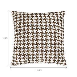 Acheter Coussin avec Rembourrage Marron et Blanc Ribe Kuatéh Design Pied-de-Poule 45x45 cm