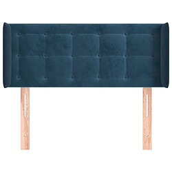 Avis Maison Chic Tête de lit scandinave avec oreilles,meuble de chambre Bleu Foncé 83x16x78/88 cm Velours -MN67984