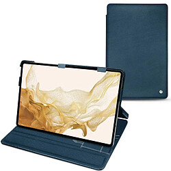 Housse cuir Samsung Galaxy Tab S8 - Rabat horizontal - Blu mediterran ( Pantone #0E3043 ) - NOREVE