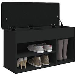 Decoshop26 Banc de rangement à chaussures 82 x 32 x 45,5 cm bois d'ingénierie noir DEC024924