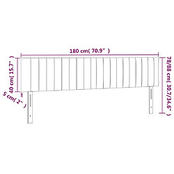 vidaXL Tête de lit à LED Noir 180x5x78/88 cm Velours pas cher