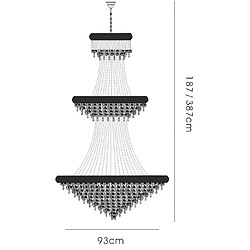 Avis Luminaire Center Suspension Alexetra 3 Tier 29 Ampoules doré/cristal