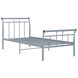 vidaXL Cadre de lit sans matelas gris métal 90x200 cm