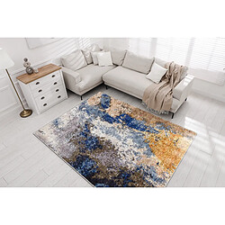 RUGSX Tapis lavable MIRO 51774.802 Abstraction antidérapant - bleu beige 120x170 cm pas cher