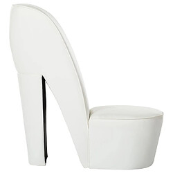 vidaXL Chaise en forme de chaussure à talon haut Blanc Similicuir