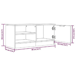 vidaXL Meuble TV Noir 80x35x36,5 cm Bois d'ingénierie pas cher