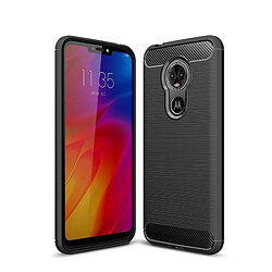 Wewoo Coque TPU antichoc en fibre de carbone, texture brossée, pour MOTO E6 (noir)