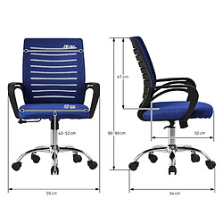 ML-Design Chaise de bureau gaming ergonomique bleu pivotant 360° dossier maille respirante pas cher