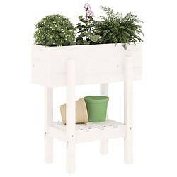 Avis Maison Chic Jardinière,Bac à fleurs - pot de fleur blanc 62x30x69 cm bois massif de pin -GKD44845