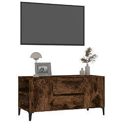 Avis vidaXL Meuble TV Chêne fumé 102x44,5x50 cm Bois d'ingénierie