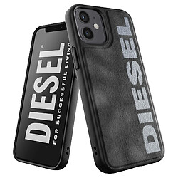 Diesel Coque pour iPhone 12 Mini Anti-chutes 1.5m Revêtement Dénim Noir