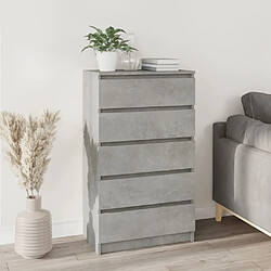 vidaXL Commode Gris béton 60x36x103 cm Bois d'ingénierie 