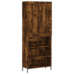 vidaXL Buffet haut Chêne fumé 69,5x34x180 cm Bois d'ingénierie