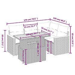 Avis Maison Chic Ensemble de 5 Tables et chaises d'extérieur avec coussins,Salon de jardin noir résine tressée -GKD525533