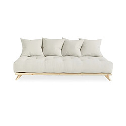 Inside 75 Canapé convertible futon SENZA pin naturel coloris naturel couchage 90 cm.