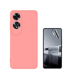 NIS Kit De Film De Gel De Couverture Complète Avant + Couverture En Silicone Flexible Compatible Avec Oppo A60 - Rose