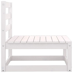 Acheter Maison Chic Salon de jardin 3 pcs + coussins - Mobilier/Meubles de jardin - Table et chaises d'extérieur Blanc Bois de pin massif -MN11351