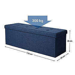 Acheter Banc de rangement, Coffre avec Couvercle, grand Pouf pliable, Chambre, Entrée, Gain d'espace,Rembourrage, Bleu foncé LSF77IN SONGMICS