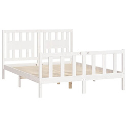 Acheter Maison Chic Lit adulte - Cadre Structure de lit avec tête de lit Contemporain blanc bois pin massif 160x200 cm -MN36808