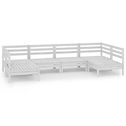 Maison Chic Salon de jardin 6 pcs - Table et chaises d'extérieur - Mobilier/Meubles de jardin Moderne Blanc Bois de pin massif -MN17610