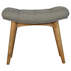 Artisan Furniture Banc courbé en tweed gris rembourré, couloir, salon