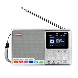 Universal D2 DAB + 174.92-239.20MHz DAB FM radio numérique pleine bande lecteur de musique MP3 alarme horloge.