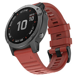 Bracelet de montre de remplacememnt en silicone 22mm Pour Garmin Fenix6 Fenix5 Universel Rouge