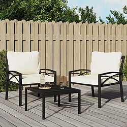 Maison Chic Lot de 2 Chaises de jardin,Fauteuil/Chaise d'extérieur avec coussins sable 68x76x79 cm acier -MN56172